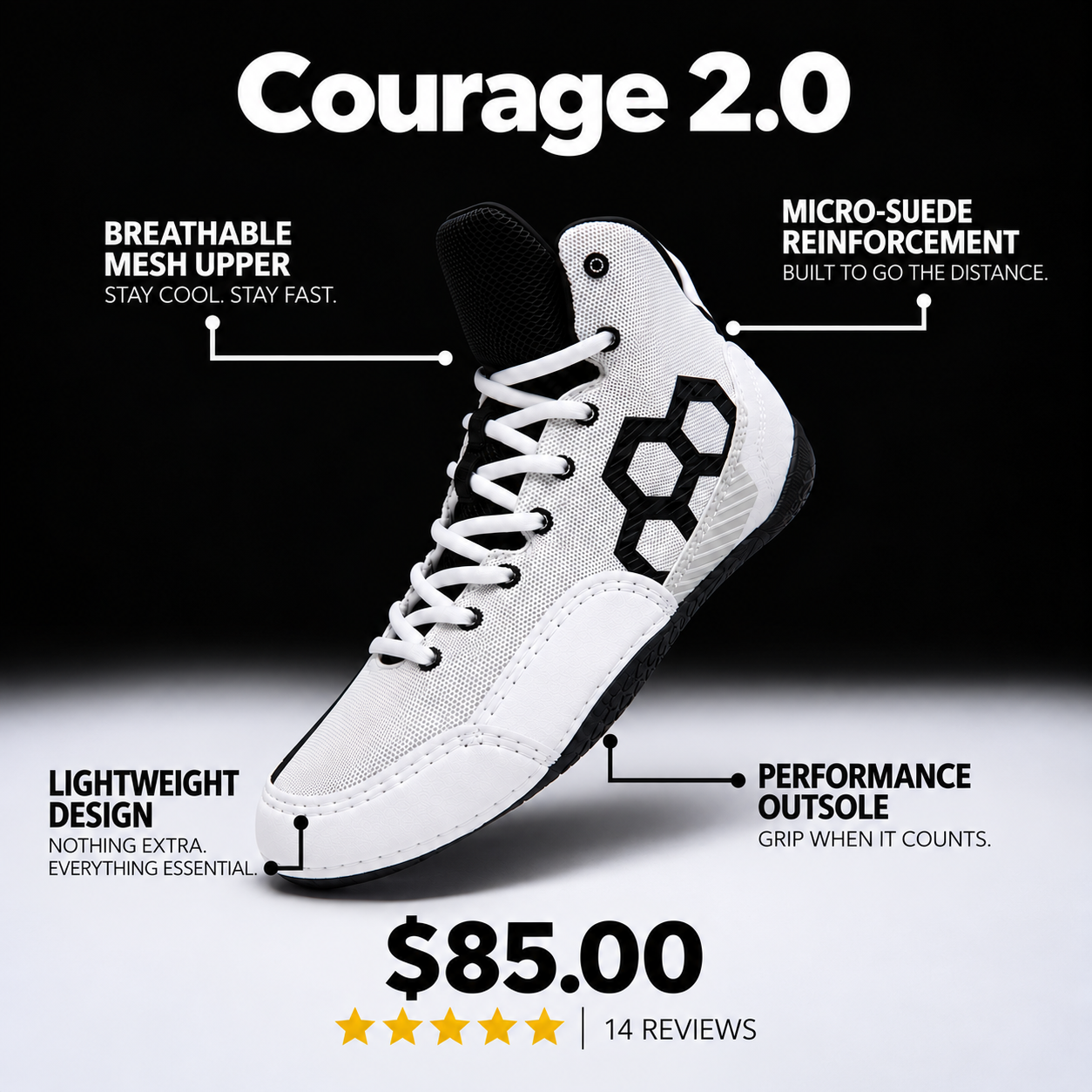 Rudis Courage 2.0 wrestling shoe